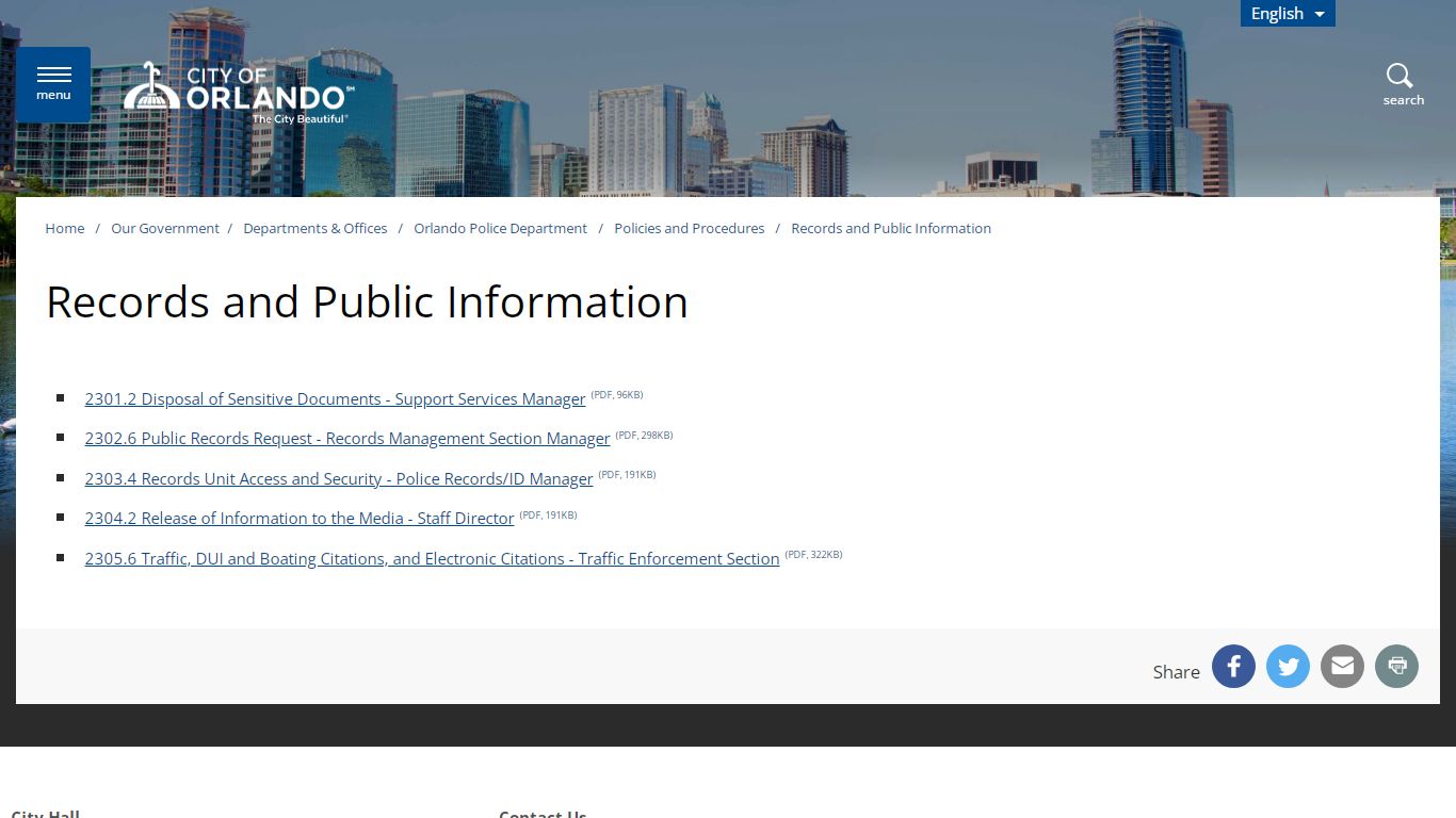 Records and Public Information - City of Orlando