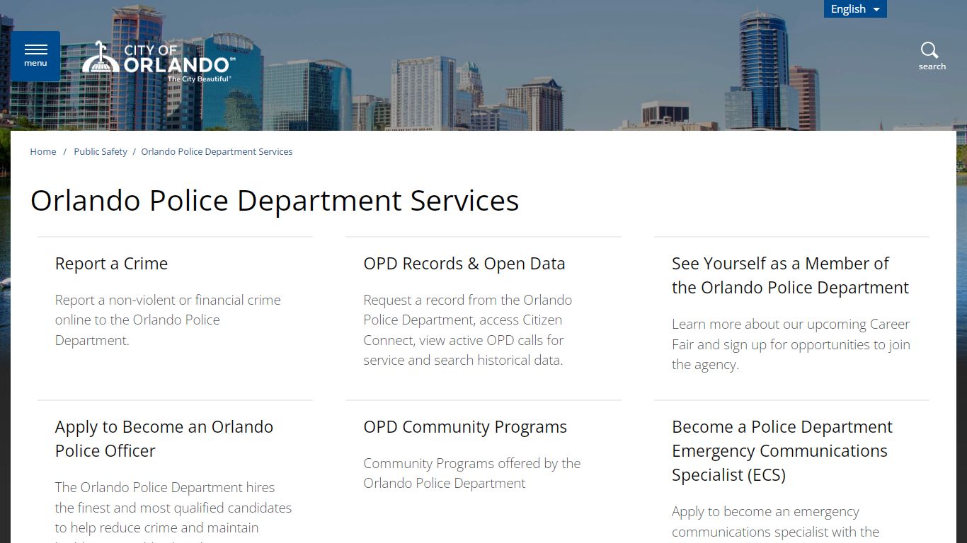 Orlando Police Department Services - City of Orlando